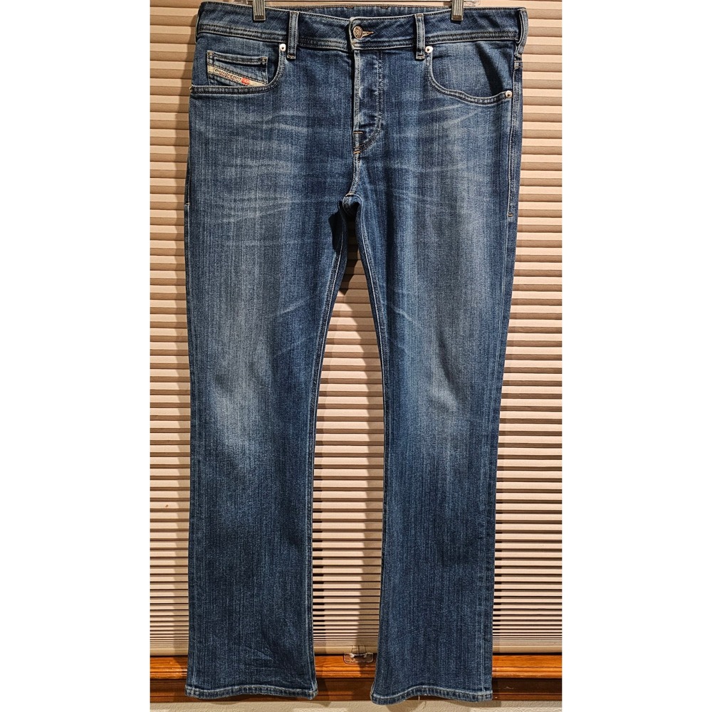 Diesel Zatiny Bootcut Jeans Mens W34 L32 Blue Medium Wash Stretch 09A80